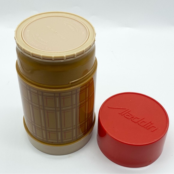 Vintage 1970s Aladdin Plaid Thermos Pint Size - Picture 8 of 13